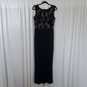 Beige by eci Black Sleeveless Lace Jumpsuit